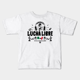 vamos! lucha libre tres#b Kids T-Shirt